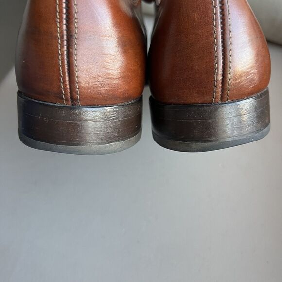 Limited Collection Johnston Murphy Cognac Brown Leather Dress Cap Toe Oxford 9 - Picture 10 of 16